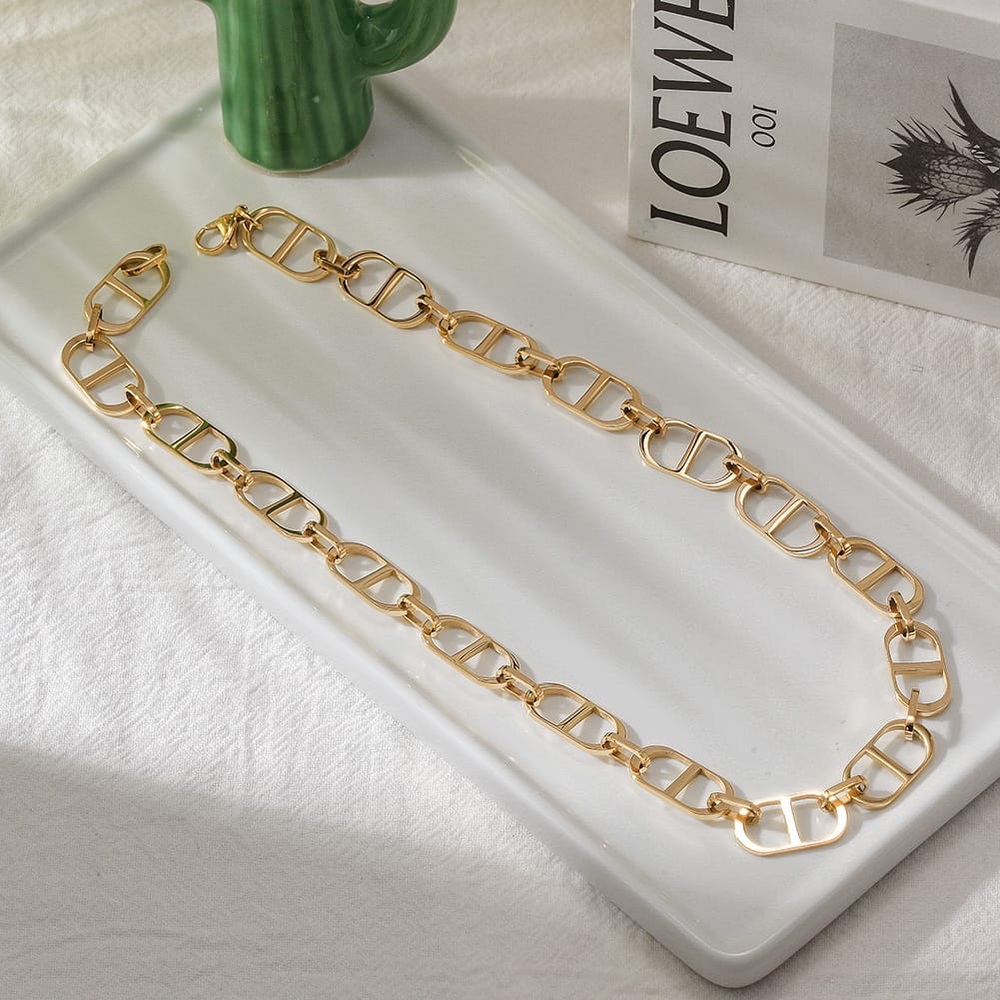 Gold Link Necklace Set